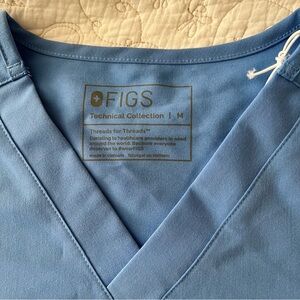 Figs Classic Blue Scrub Top and Pants